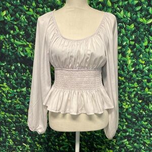 Sincerely Jules Poet Smocked Crop Top Sz M